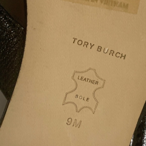 Tory Burch Black Classic Leather Logo Thong Sandals Flip-Flop Size 9 M - Picture 11 of 11
